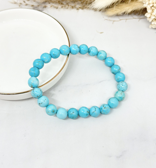 Bracelet Pierre Naturelle 8mm Turquoise (réf 21)