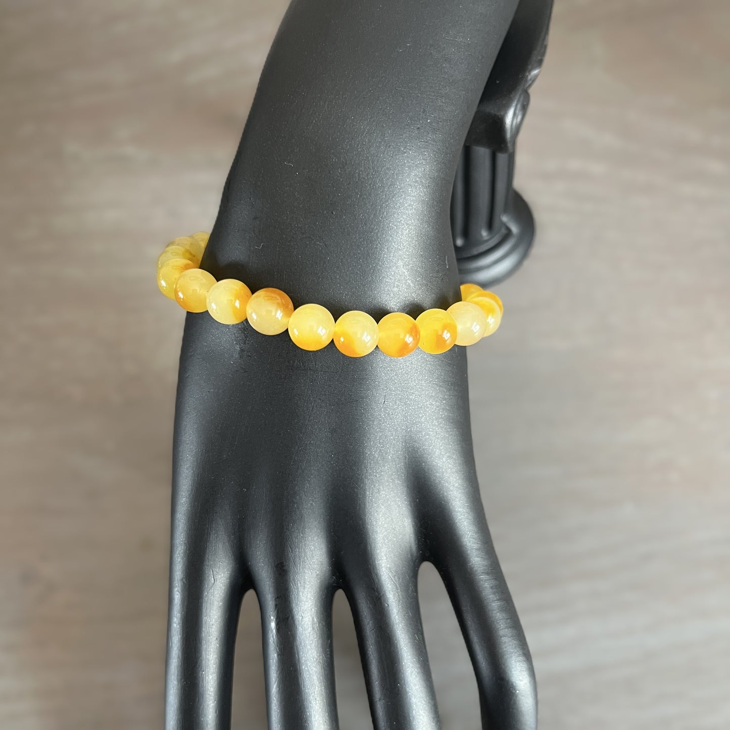 Bracelet Pierre Naturelle 8mm jaune soleil (réf 15)