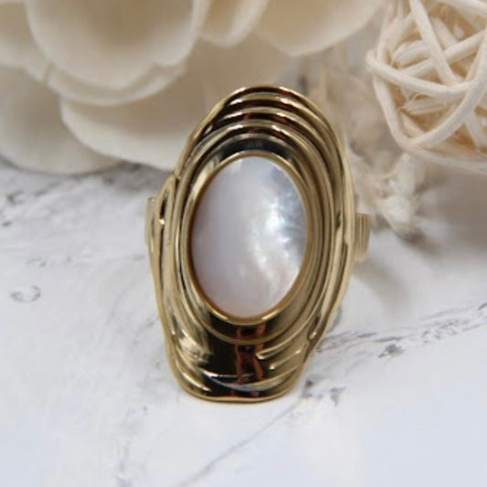 Bague Nacre Blanche (réf B21)