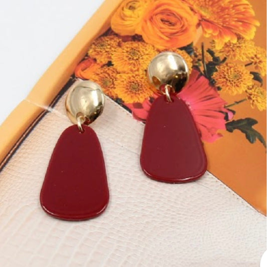 Boucles d'oreille Plaqué Rouge