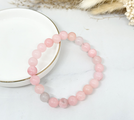 Bracelet Pierre Naturelle 8mm Rose Blush (réf 25)